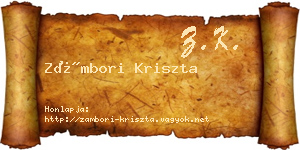 Zámbori Kriszta névjegykártya
